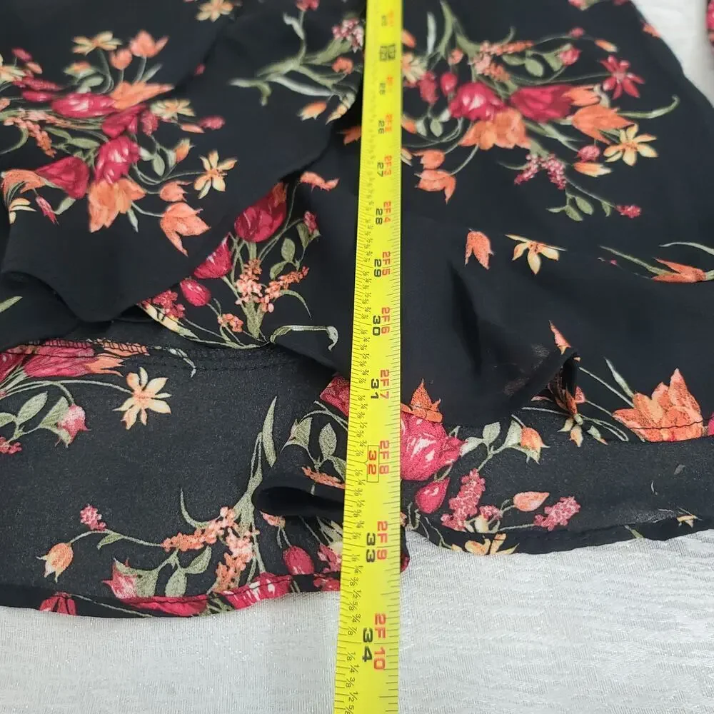 Mi Ami Ginger floral wrap dress black floral Size XS Whimsigoth Feminine Office - Picture 5 of 10